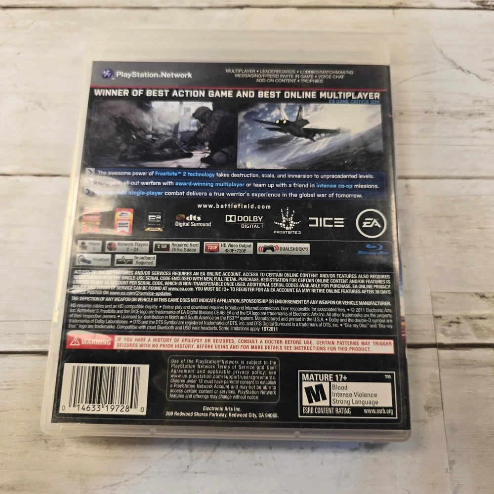 Battlefield 3 Sony PlayStation 3 PS3 2011 EA DICE FPS Shooter Video Game Disc